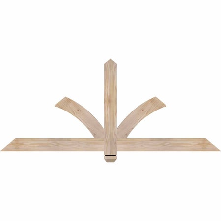 Ekena Millwork Redmond Smooth Timber Gable Bracket, Douglas Fir, 60"W x 25"H x 1 1/2"D x 3 1/2"F, 10/12 Pitch GBW060X25X0204RED00SDF